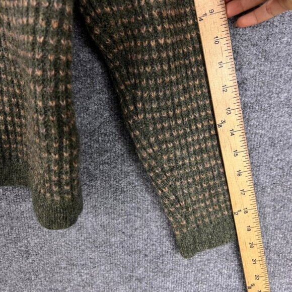 WOOLRICH Women's Green Tan Textured Knit Button Front Cardigan Sweater Medium - Picture 4 of 8